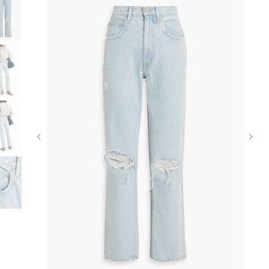 SLVRLAKE London distressed high-rise straight-leg jeans NWT Size 31